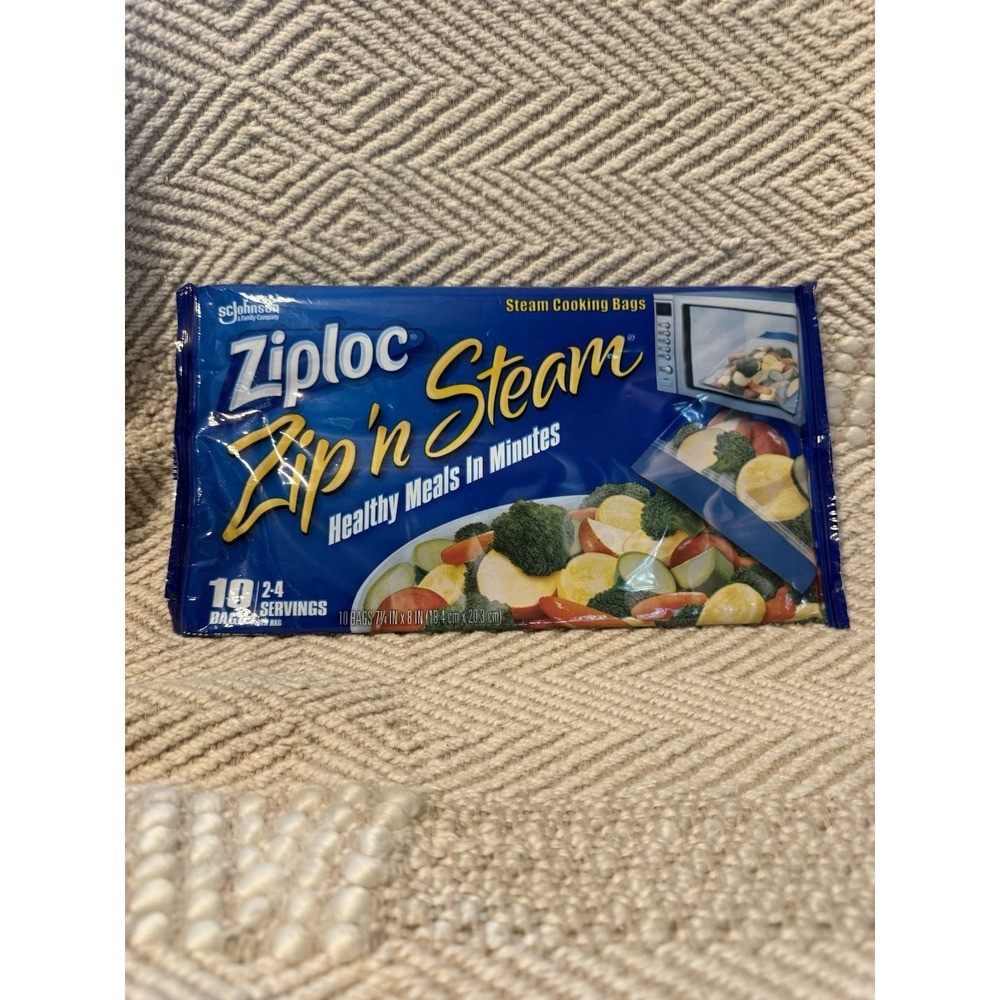 1 Pack NEW Ziploc Zip'N Steam Medium Cooking Bag (Pack of 10 bags) NOS